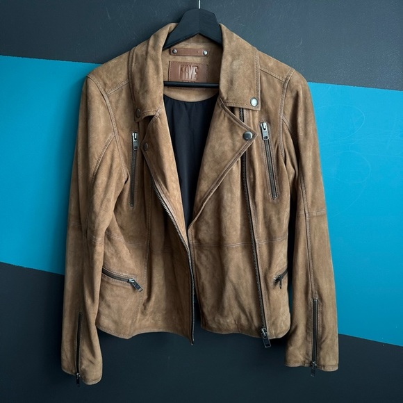 FRYE OAKLEY BIKER JACKET 100% suede leather - Picture 5 of 12